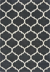 Premium Albany Ogee Charcoal Rug 160x230cm | Hand-Tufted for Bedroom & Living Room
